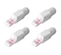 4 PCS Ethernet Plug, RJ45 Pass Through Connectors, 10Gbps High-Speed RJ45 Connector, Cat 6A Ethernet Connectors, Toolless Cat 6 Connector Gold Plated Network Cable Ends for 23-26 AWG
