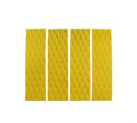 4 Pcs EVA Surfboard Traction Pad Set with Diamond Groove Pattern to Improve Traction on Multiple Board Types (Yellow 4)