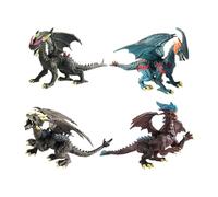 4 Pcs Evil Dragon Action Figures Prehistoric Jungle Animals for Birthday