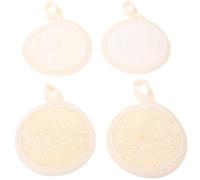 4 Pcs Exfoliating Face Scrubber Pad for Deep Cleaning Facial Washing | Cotton Linen and Point Linen, Portable Design, Facial Cleansing Support, Natural Loofah Style