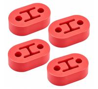 4 PCS Exhaust Rubber, Universal Exhaust Hangers, Car Insulators Exhaust Rubber Mount, Durable Exhaust Hanger, Bracket Rubber Muffler Hanger for Protecting Car Exhaust System, 2 Holes, Red