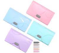 4 Pcs Expanding File Organisers, A6 Size Portable Accordion Folder with 13 Pockets, Filing Boxes Document Organiser, Plastic Wallets Receipt Organiser for Filing Folders & Storage Box 17.5x11.5x3 cm