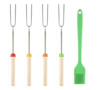 4 Pcs Extendable Marshmallow Toasting Forks Sticks, 12" - 32" Retractable Marshmallow Roasting Sticks, Smores Sticks for Fire Pits Campfire, Stainless Steel Barbecue Forks for Hot Dogs BBQ Skewers