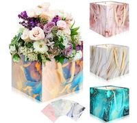 4 PCS Extra Large Gift Bag, 11.8" Square Reusable Marble Big Paper Bag with Handle Square Giant Gift Bag for Wedding Birthday Party Presents Gift