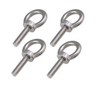 4 Pcs Eye Bolts, Long Shank 304 Stainless Steel M8 Ring Bolts Welded Closed Screw Rod Eye Screw Bolts, M8 Marine Weight Lifting Male Thread Lifting Ring Eye Bolt for Eye Nut Fastener