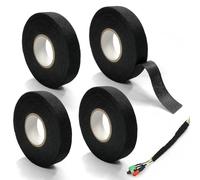 4 PCS Fabric Tape, 15m x 19mm Wiring Loom Tape for Car, Car Wiring Harness, Felt Tape, Fabric Adhesive Tape, Adhesive Cloth Fabric Tape for Car Motorcycle