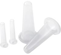 4 Pcs Face Cupping Set, Facial Cupping Set for Face and Eye Massage, Silicone Massage Vacuum Anti Aging Beauty Tool Facial Eye Care (2 Small + 2 Large) (Clear)
