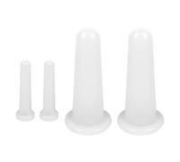 4 Pcs Facial Cupping Set, Silicone Cupping Set, Massage Cupping for Face, Body, Eye, Anti-Aging, Facial Care (White)