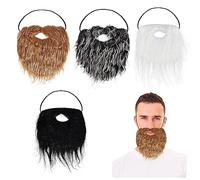 4 PCS Fake Beards Halloween Funny Beards Party Fake Beards Santa Claus Beards Men's Facial Fake Beards Holiday Party Masquerade For Party Cosplay Supplies (4 Styles)