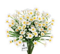 4 Pcs Fake Flowers, Artificial Flowers Outdoor, Artificial Flowers For Decoration, Artificial Daisy Flowers, For Decoration No Fade Faux Plastic Flower Garden Porch Hanging Planter Farmhouse Window
