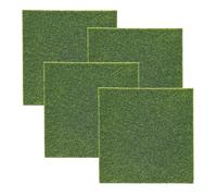 4 PCS Fake Grass Mat 15 x 15 cm - Miniature Artificial Turf Mats for Crafting, Imitation Grass for Dollhouse, Toy Farm, Landscape Models, DIY Garden Decor, Fake Lawn Ornament for Indoor Outdoor Use