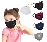 4 Pcs Fashion Reusable Face_Masks,8pcs Activatrbon Filters Comfortable,Washable Breathable Adjustable Face Cotton Fabric For Kids,Outdoor Indoor