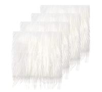 4 PCS Faux Fur Fabric 25x25CM Plush Fabric Bundle DIY Fluffy Faux Fur Fabric Artificial Fur Sewing Fabric Shaggy Fur Patches Square Plush Pre-Cut Strips Sewing DIY Arts Crafts