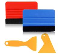 4 Pcs Felt Edge Squeegee Car Wrapping Tool Kits, Car Vinyl Wrap Tool,Car Window Tint Kit, Car Straight Scraper Tool for All Vinyl Wrap,Window Tint,Car Stickers Cutting,DIY Crafting