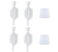 4 Pcs Fermentation Airlocks and 2 Pcs Bored Rubber Bungs Brewing Airlock for Home Brew Beer Wine Making