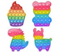 4 Pcs Fidget Popper, Fidget Toys Fidget Popper, Poppet Fidget Toy, Poppers Popit Popper Toy Push Fun Toys Fidget Toys for Kids for Home Outdoors Studying Relaxing And Relieving Stress