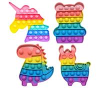 4 Pcs Fidget Toys, Poppet Fidget Toy, Stress Relief Poppers, Silicone Anxiety Relief Fidget Popper for Teens, Silicone Anxiety poppet for Boy Girl and Teens Birthday Gift