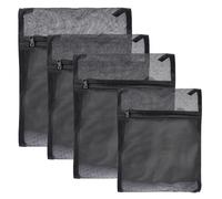 4 Pcs Fine Mesh Laundry Bags Durable Net Washing Bag with Zips Reusable Washing Machine Delicate Wash Bag for Clothes Socks Underwear Bra Great for Travel Storage Organization(3 Sizes)