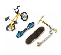 4 Pcs Finger Boards Skateboards Set, Tech Deck Scooter Mini Skateboard, Exercise Finger Coordination Ability & Develop Children's Intelligence, Mini Finger Stress Relieving Toy Bikes for Collectors