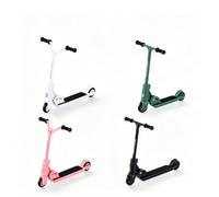 4 Pcs Finger Scooter Metal, Tech Deck Scooter(White, Pink, Black, Green) | Metal Construction, Foldable Design, Dual-Wheeled, Realistic Brake, Portable for Travel