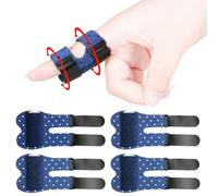 4 Pcs Finger Splint,Trigger Finger Splint Brace Finger Support for Straighten Broken Bent Finger,Arthritis Pain Relieve,Mallet Finger Splint for All Fingers,Adjustable & Breathable(Blue with holes)