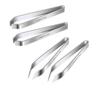 4 Pcs Fish Bone Tweezers, Fish Bone Tweezers Set, Professional Stainless Steel Flat and Slant Pliers Remover Set, for Kitchen Removing Fish Bones, Pulling Chicken Feathers Out Duck Feather