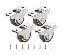 4 Pcs Fixed Castors Wheels 25mm 32mm 35mm 50mm, Silent Rubber Furniture Casters, Transport Castors, Castors Heavy Duty, Trolley, Workbench Replacement Castors for Furniture,32mm