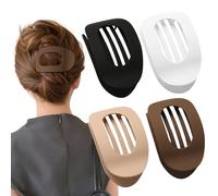 4 PCS Flat Claw Clip, Flat Hair Claw Clips, Non-slip Strong Hold Hair Claw Clips for Thick Hair, Flat Hair Clips Vintage Claws Clip Curved Design Strong Hold for Women and Girls (C)