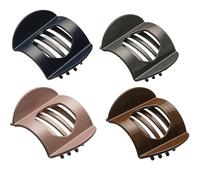 4 PCS Flat Claw Clips, Round Large Flat Hair Clips for Women,French Strong Hold Hair Barrettes for Thick Thin Hair(Classic)