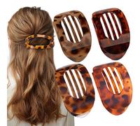 4 PCS Flat Hair Claw Clips for Women, Round Lay Down Hair Clips, French Flat Round Clip for Thick or Thin Hairs, Matte Large Lay Flat Hairs Clip Strong Hold No Slip Hairr Barrettes Gifts (D)