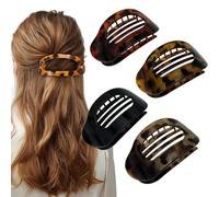 4 PCS Flat Hair Claw Clips for Women, Round Lay Down Hair Clips, French Flat Round Clip for Thick or Thin Hairs, Matte Large Lay Flat Hairs Clip Strong Hold No Slip Hairr Barrettes Gifts (C)
