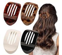 4 PCS Flat Hair Clips for Women, Flat Claw Clip, Claw Clip, Curved Design Hair Clips for Lying, Driving - Matte Strong Hold Hairs Claws Clipss for Thin, Thick Hairs Accessories for Women and Girls