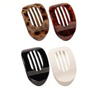 4 PCS Flat Hair Clips, Round Lay Down Hair Claw Clips for Women Girls,Non-slip Strong Hold for Thick Thin Accessories Comfortable (A)