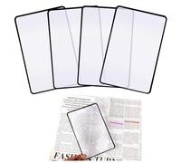 4 Pcs Flat Magnifier Lay on Page 3X Magnifying Sheet for Reading Page Magnifier Bookmark Flexible Plastic Magnifiers Lenses for Reading Small Print, Books, Maps, Patterns(7'' x 4.7'')