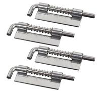 4 Pcs Flat Pin Hinge Spring Latch, Stainless Steel Spring Loaded Gate Latch Distribution Cabinet Spring Hinge Bolt for Home Office Garage, 8659-Y (Silver)