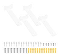 4 Pcs Floating Shelf Brackets Heavy Duty, White Wall Brackets for Shelves, Scaffold Board Shelf Brackets for Shelves, Metal Shelf Support Brackets Wall Mounted, Cat Ear Style(200 mm/8 inch)