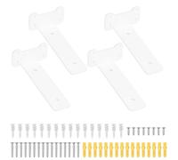 4 Pcs Floating Shelf Brackets Heavy Duty, White Wall Brackets for Shelves, Scaffold Board Shelf Brackets for Shelves, Metal Shelf Support Brackets Wall Mounted, Cat Ear Style(150 mm/6 inch)