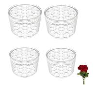 4 PCS Flower Arranging Accessories, Vase Buddy Reusable Silicone Flower Arranging Grid, Spiral Stem Holder for Vases, Flower Holder for Ikebana, DIY Floral Art Accessory