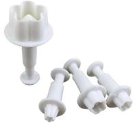 4 Pcs Flower Plunger Cookie Cutter Cake Decorating Tools - DIY Blossom Flower Fondant Mold - Plastic, Cake Baking Tool Accessories