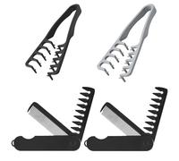 4 Pcs Fluffy Texture Comb Men Set, Portable Folding Voluminous Wide Tooth and Fine Tooth Dual-Purpose Texturising Combs, Mens Hair Texture Combs for Home and Travel