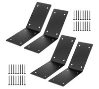 4 Pcs Flush Inside 45 Degree Angle Bracket, Heavy Duty Corner Brace, Post to Beam Connector with Screws for Wood 4x4 6x6 Lumber, Pergola, Shelving and Furniture Support