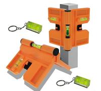 4 Pcs Foldable Pipe Angle Level With Magnetic Base And Elastic Strap For Precise Measurement, Red(Orange)