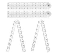 4 Pcs Foldable Ruler - 30cm Folding Ruler Set - Durable and Portable Measuring Tool - Easy to Use for School, Office, and Craft Projects - Metric and Imperial Scale