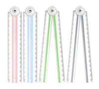 4 Pcs Foldable Rulers, Clear Foldable Rulers for School Student, Sturdy and Practical Transparent Ruler, Reusable 30cm Ruler Foldables for School, Office, Drawing & Crafts