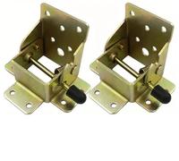 4 Pcs Folding Bracket Iron Lock Extension Table Chair Bed Leg Foldable Support Brackets Hinge Self Hinges for Table Leg(2.5mm Thickness)