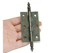 4 PCS Folding Butt Hinges Antique Bronze Hinge Vintage Hardware with Screws for Furniture Doors Wooden Boxes Big Size (Open Size: Total Length: 4-1/2", Width:1-3/4")