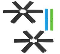 4 Pcs Folding Heat Proof Mats Black Foldable Trivet Pan Protectors Trivets for Kitchen Worktops for Worktops Heat Resistant Trivets, Pan Protectors for Kitchen Table