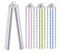 4 PCS Folding Ruler 30cm, Flexible Foldable Ruler 15cm Clear Straight Rulers 30cm Ruler Foldable Shatterproof Folding Rulers Students Kids Adults for School Mathematics Geometric Office