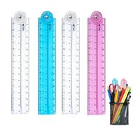 4 Pcs Folding Ruler for School, 30cm Clear Rulers Stationery Ruler, Folding Ruler Plastic Drawing School Stationery Students Kids Gifts Rulers, Drafting Tools and Drafting Kits
