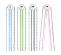 4 Pcs Folding Ruler,Ruler 30cm Folding,Clear Foldable Ruler,Portable and Durable Transparent Straight Rulers,15cm Bright Colors Plastic Geometric Rulers,Ideal for School, Office